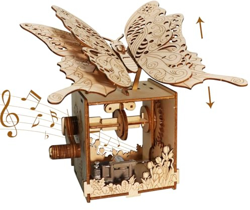 3D Wooden Puzzles for Adults - You Are My Sunshine Butterfly Music Box Model Kits DIY Handmade Crafts for Adults Creative Gift for Christmas & Birthday