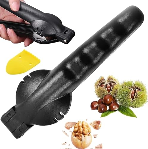 YARUJING Maronen Schneider Edelstahl Kastanie Schneider Maronizange Kastanien Schneider Kastanienzange Kastanienöffner Edelstahl Maroni Schneider Für Walnüsse,Kastanien,Nüsse(Schwarz)