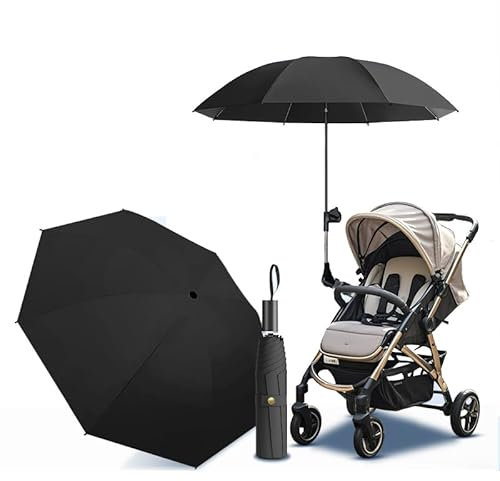 MCTNCT Ombrellino Per Passeggino Universale Con Protezione Anti UV 50+, Parasole Passeggino, Ombrello Passeggino Diametro 98cm, Fissaggio Per Tubo Rotondo o Ovale