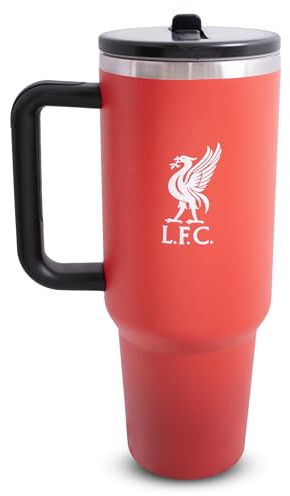 Hy-Pro Liverpool Bouteille isotherme avec poignée en métal avec paille pour le sport et un usage quotidien Motif Liverpool 1,18 l