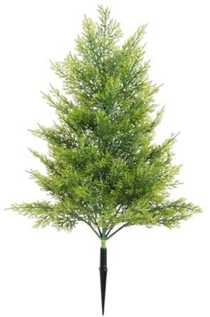 Générique Cyprès Artificiel de 50 Cm avec Piquet de Sol, Décoration de Noël Rustique pour Bureau, Résistant Aux Intempéries, Aspect Réaliste, Faux Arbuste, Jaune Vert