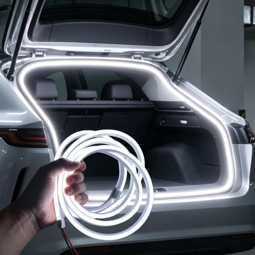 Kofferraum Lichtstreifen 4M, Auto Kofferraum Beleuchtung LED Band Weiß, Universal wasserdichte Automatischer Sensor Kofferraumbeleuchtung LED Streifen für Auto Kofferraum Beleuchtung(Weiß)