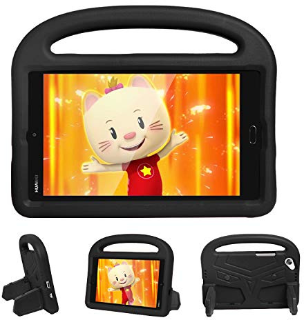 Tablettskydd Tablet Väska till Huawei M3 / T3 T8 Lite 8.0 Silikonväska For barn, For ShockoProof Lightweight Demploop Stand Case, med handtag och kickstand(Siyah)