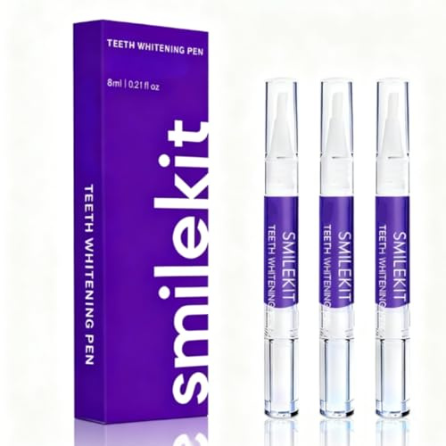Zahnaufhellung Stift Bleaching Zähne, Purple Teeth Whitening Pen 3 Stück-Schmerzfreies Zahnbleaching für Weiße Zähne, Schnelles Aufhellen, Sanftes & Zahnschonendes Bleichen