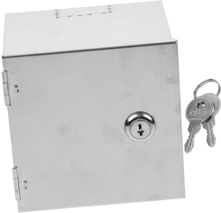 MAGICLULU Boîtier Prise Métallique avec Serrure Boîte de Protection Étanche Acier Inoxydable pour Prise Extérieure Coffret Mural Sécurisé pour Recharge Véhicules Électriques et Usage