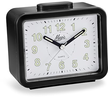 Atlanta Glockenwecker lauter Klingel Alarm Licht Quarz - 2195/7 (Schwarz)