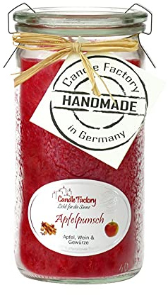 Candle Factory Kerze Mini Jumbo Kerzen Windlicht rot Duft Apfelpunsch 307050