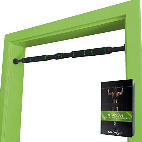 MAGNOOS Klimmzugstange “Torero” - Hochwertige Pull-up, Chin-up Bar für Türrahmen Ohne Schrauben - Türreck, Reckstange, Teleskopstange - Ausziehbar, Verstellbar 71-100cm mit Extra breitem Griffbereich