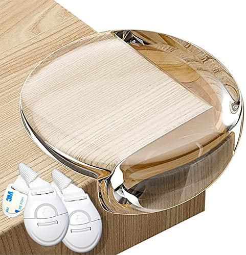 HAPPY CHLEA® Paraspigoli per Bambini Trasparenti Adesivi, Kit Sicurezza con 20 Paraspigoli Angolari e 2 Blocca Cassetti per Bambini, Protezione Completa da Spigoli e Angoli di Mobili e Tavolo