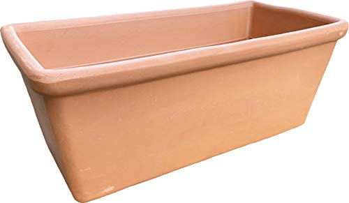 FRANCACOR Maceta Barro Terracota Natural Alargada - Jardinera Barro Rectangular nº 42-42 x 18 x 17 cms