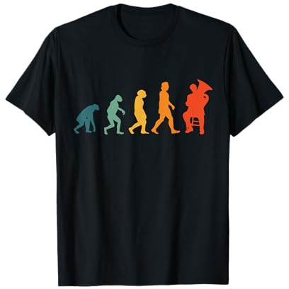 Tuba Evoluzione Retrò Suonatore di tuba Evolution Maglietta