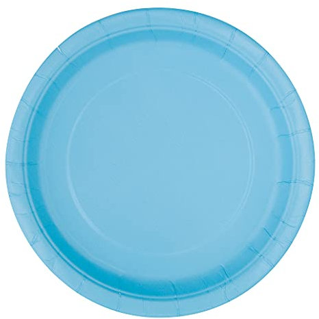 Unique Umweltfreundliche Pappteller - 23 cm - Hellblau Farbe - Packung mit 16 Stück