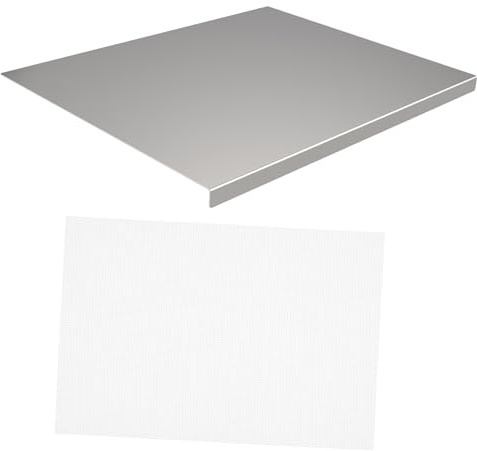 Cabilock Schneidbrett Schneidebrett für Arbeitsplatte 40x30cm Metall Schneidplatte Teigbrett Servierbrett für Nudeln Werkzeug Restaurant Backstahl