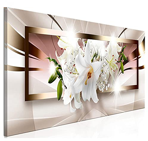 5D Diamond Painting Kit Lilie Blumen DIY Diamant Painting Bilder Set Groß Voll Crystal Strass Stickerei Kreuzstich Diamant Gemälde Mosaik Handwerk Art Home Wall Décor Square drill 60x120cm