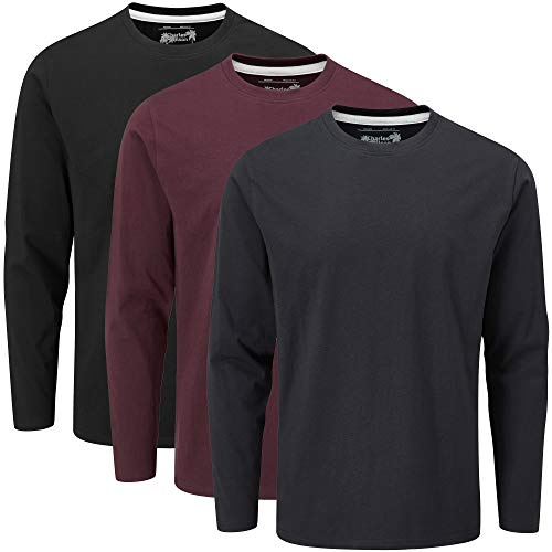 Charles Wilson T-Shirt Girocollo Semplice a Maniche Lunghe in Confezione da 3 (XL, Dark Essentials 21 (0822))