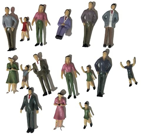 SPORTARC Lot de 50 figurines en plastique à l'échelle 1:32 Personnes assises debout en plastique Calibre 1