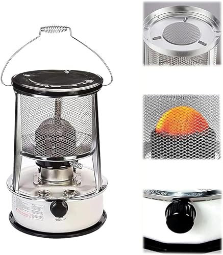 MDybf Stufa a Cherosene for Uso Interno Riscaldatore Mobile 4.6L/6L Riscaldatori a convezione a Olio Fornello da Cucina Non Elettrico for Campeggio Esterno (Color : White (6L))