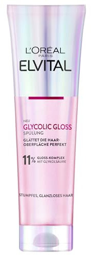 L'Oréal Paris Elvital Glycolic Gloss Après-shampoing à l'acide glycolique pour cheveux ternes et ternes, 150 ml