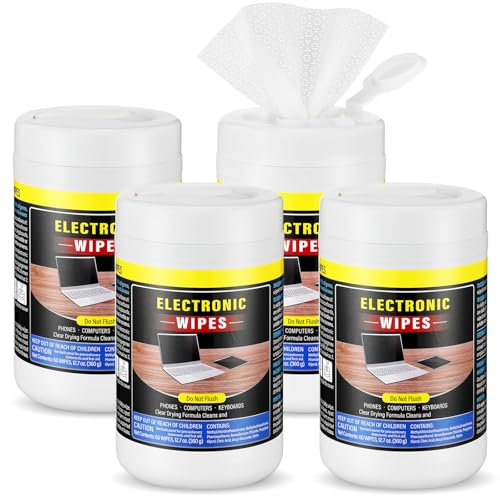Threlaco 4 Pack 240 Count Electronic Screen Cleaning Wipes,Standard Style