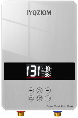 IYQZIOM Tankless Water Heater 6.5KW 240V,Instant Electric Water Heater Self Modulating Technology,Overheating Protection,Electric Hot Water Heaters for Sink.