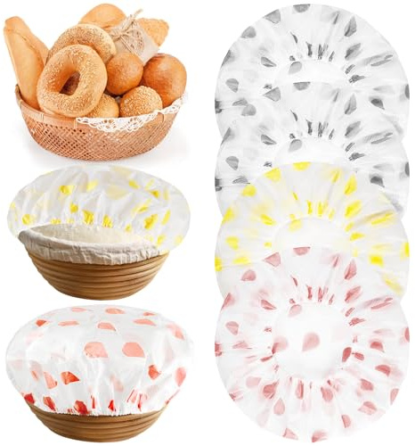 GOTDYBST 4 Pezzi Coperchi per Lievitazione ø27cm, Copertura per Impasto, Copertura per Alimenti Resistente Agli Strappi, Accessori Riutilizzabili per La Cottura del Pane, per Cestino Lievitazione Pane