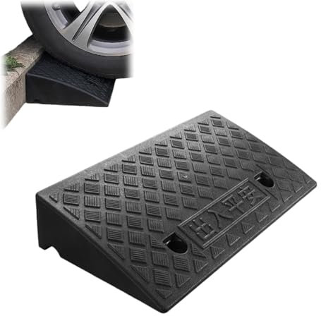 en Caoutchouc De Trottoir, Rampe De Seuil pour Marche Hauteur 5-13 Cm, Rampe De Bordure pour Trottoirs, Voitures, Camions, Accès, Vélos, Motos, Chiens, Fauteuils Roulants (Noir, 50CM*27CM*11CM)