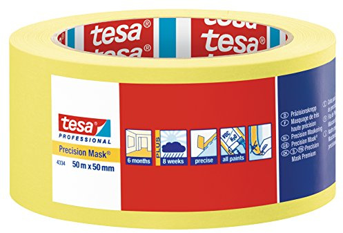 Ruban jaune 50m x 50mm masquage de précision toutes surfaces TESA - 04334-00004-00