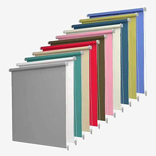 Blackout GREY 120cms Roller Blinds. **METAL BRACKETS INCLUDED** By Umlout ® **Available in 12 Colours And 6 Sizes**