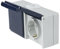 as - Schwabe 2-Fach Steckdose waagerecht - Aufputzsteckdose -Klappdeckel - Feuchtraumsteckdose - UV-beständig - Anschluss Leitungen bis max. 2,5mm² - 230V/10A - IP54 - grau - Made in Germany, 62463