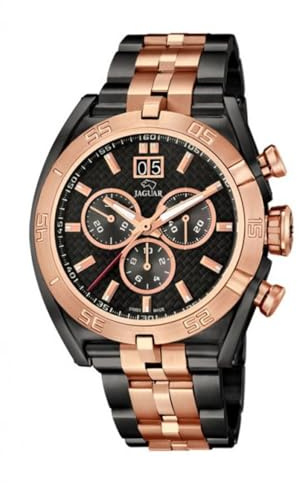 Jaguar Reloj Modelo J811/1 de la colección Special Edition, Caja de 45,8 mm Negro con Correa de Acero Negro Rosa para Caballero