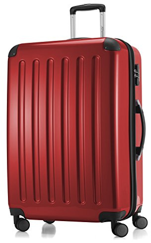 Hauptstadtkoffer Alex - Erweiterbarer Hartschalenkoffer 75 cm (119 L) mit Zahlenschloss – robuster Trolley-Reisekoffer mit 4 Doppelrollen, Rot