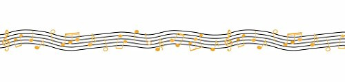 Ursus 59080012 - Masking Tape, Musiknoten, gold, Klebeband aus Papier, ca. 15 mm x 10 m, teilweise einseitig bedruckt und veredelt, lösungsmittel und säurefrei, ideal für Scrapbooking
