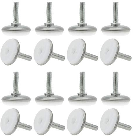 sourcing map 16 Stk. Stellfuß Nivellierfüße M6 x 20 x 28mm Einstellbarer Leveler Schutz für Stuhlbein