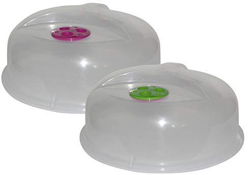 Mikrowellen Abdeckung Abdeckhaube Deckel Mikrowellengeschirr Mikrowellenhaube für Mikrowellenteller 2 Stück Transparent