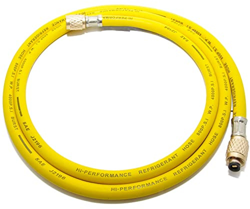 Klimaanlage Split R410a / R32 Füllschlauch 1,5m 1/4 SAE 1/4 gelb
