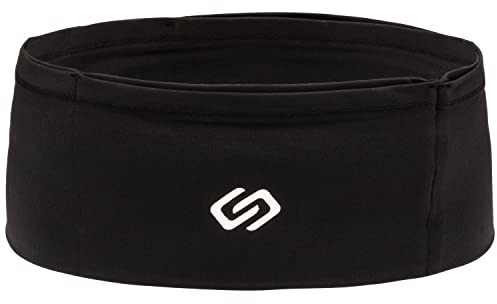 Sporteer VersaMax Laufgürtel Mit Hoher Kapazität, Geldgürtel, Schwarz, L | Passend Für Alle Handys Mit Hülle, Diebstahlsichere Bauchtasche & Hüfttasche Mit Doppelklappe Für Reise, Pass & Medizingeräte