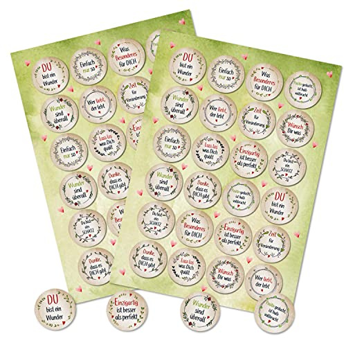 Logbuch-Verlag 48 Sprücheaufkleber Geburtstag Liebe Freunde Mut positive Sprüche Motivationsaufkle – Geburtstagsgeschenk | Aufkleber Muttertag Basteln