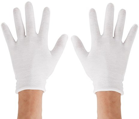 YiZYiF 3/6/12 Paires Gants de Travail Femme Homme Gants de Cuisines Jardinage Coton Blanc Gant pour Bijoux de Pièce de Monnaie Gants des Protection Mains 3 Paires Blanc Taille Unique