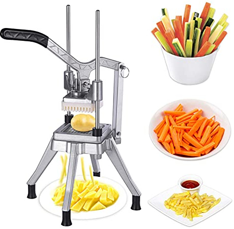 CJCSM Cortador de Papas en rodajas, Cortador de Papas Fritas, Cortador de Vegetales Comercial, Cortador de Frutas, Cuchilla de Acero Inoxidable, Cortador rápido, máquina para Cebolla, Tomate