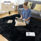 CHOSHOME Alfombra Shaggy para Salón habitación de los Niños Dormitorio Alfombra Interior Suave de Pelo Largo para Salón o Dormitorio Alfombra Antideslizante Muy Suave (Negro,150 * 240cm)