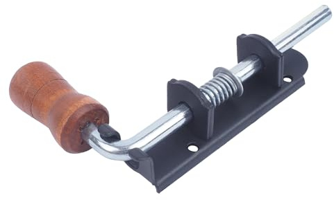 BAUSTER® Torriegel 100 mm Schwarzer Federriegel Wetterfester Holzriegel Stabiler Riegel Für Gartentor Beschläge für Holztore Schlanker Riegel