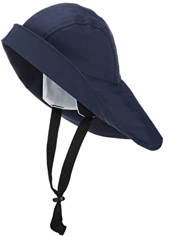 FRIESEN Friesennerz Südwester 'Land voraus!' - Regenhut Regenmütze Wasserdicht mit Kinnriemen und Innenfutter in Marine Blau Größe L