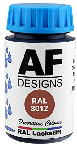 Alex Flittner Designs Lackstift RAL 8012 ROTBRAUN seidenmatt 50ml Holz Metall Möbel Bad Retuschierlack Reparaturlack