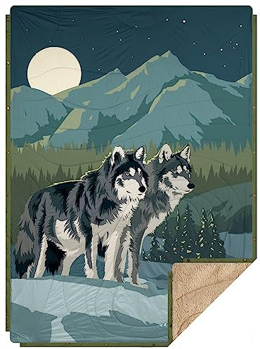 KawaGebo Kamp Sherpa Outdoor Decke Warm & Ultraleicht mit Packsack，3in1 Camping Decke wasserabweisend，Poncho & Schlafsack Campingdecke Zum Schlafen,Deinem Van,Wohnzimmer, Reisedecke 145x200cm