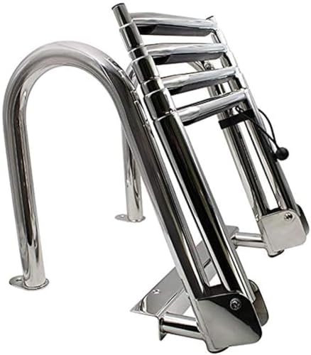 Échelle De Bateau en Acier Inoxydable, Échelle Intérieure À 4 Marches, Échelle De Bateau Ponton Pliante pour Quai De Piscine De Yacht Marin,YUYANAIAI
