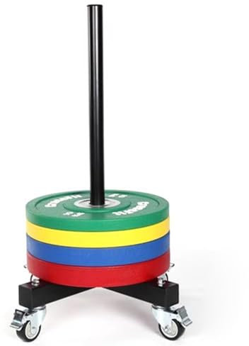 Yoga Mat Holder 97cm Groß Olympische Hantelablage Für Platten Auf Rädern, Home Gym Bumper Plate Storage Organizer Vertikal, Hochleistungs-Langhantelplattenhalter Boden-Display-Ständer, Tragfähigkeit 5
