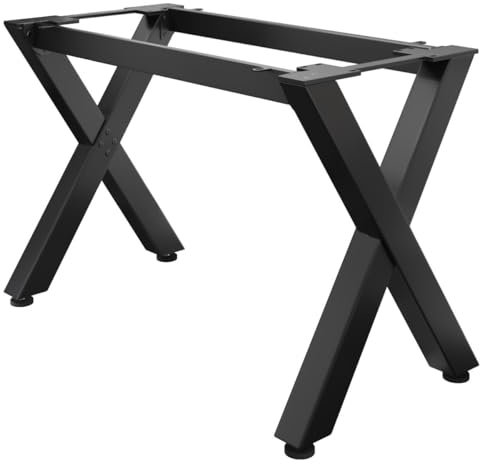 GGMMÖBEL Juana | Tischbeine Metall Schwarz | 2 Stück X Form Tischkufen mit 2 x Verbinder | L: B: H: 135 x 60 x 105cm | Möbelkufen für Stehtisch, Bartisch