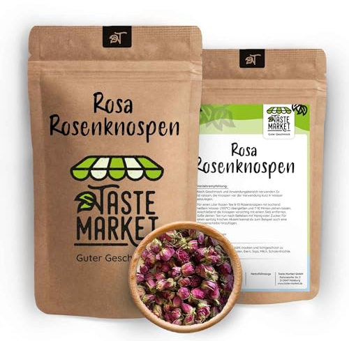 500 g Rosenknospen rosa | Rosen Knospen ganz | getrocknet | Rosenblüten-Tee | auch zur Deko