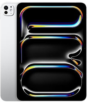 Apple 11 iPad Pro (M4): Ultra Retina XDR Display, 1 TB, 12 MP Querformat Frontkamera/12 MP Rückkamera, LiDAR Scanner, WLAN 6E, Face ID, Batterie für den ganzen Tag, Nanotexturglas – Silber
