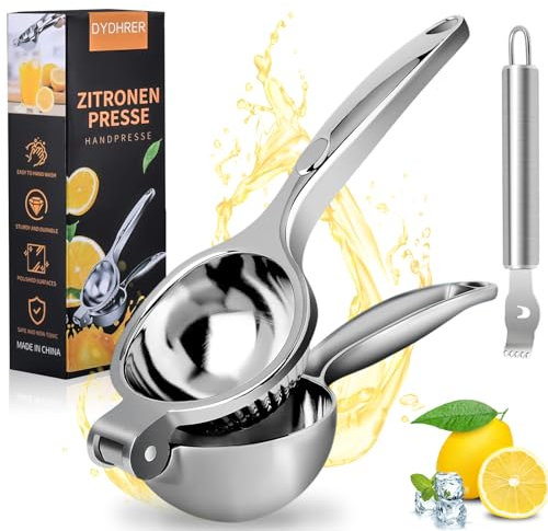 Exprimidor Manual de Naranjas y Limones Anticáustico - Aluminio Con Rallador, 7cm Diámetro Para Cocina y Bar
